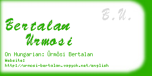 bertalan urmosi business card